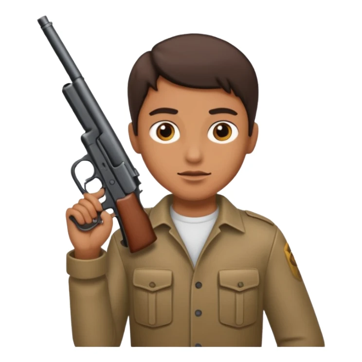 Person holding a gun sticker