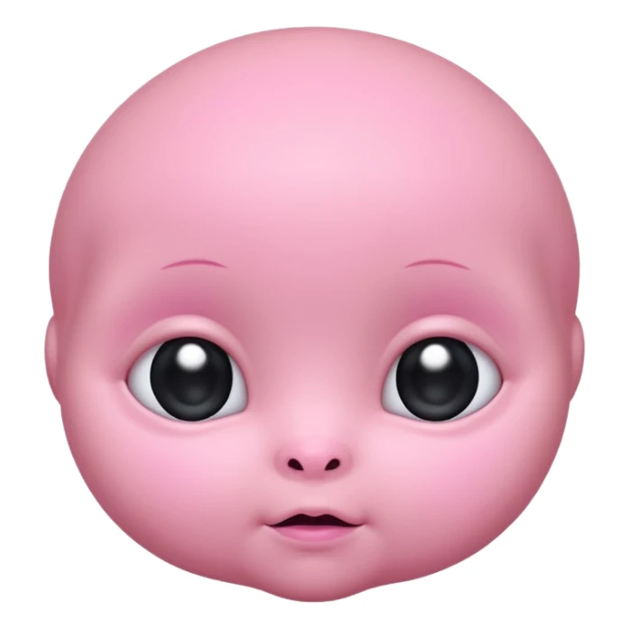 Cute, plump baby alien face (little cheek, no nose) sticker