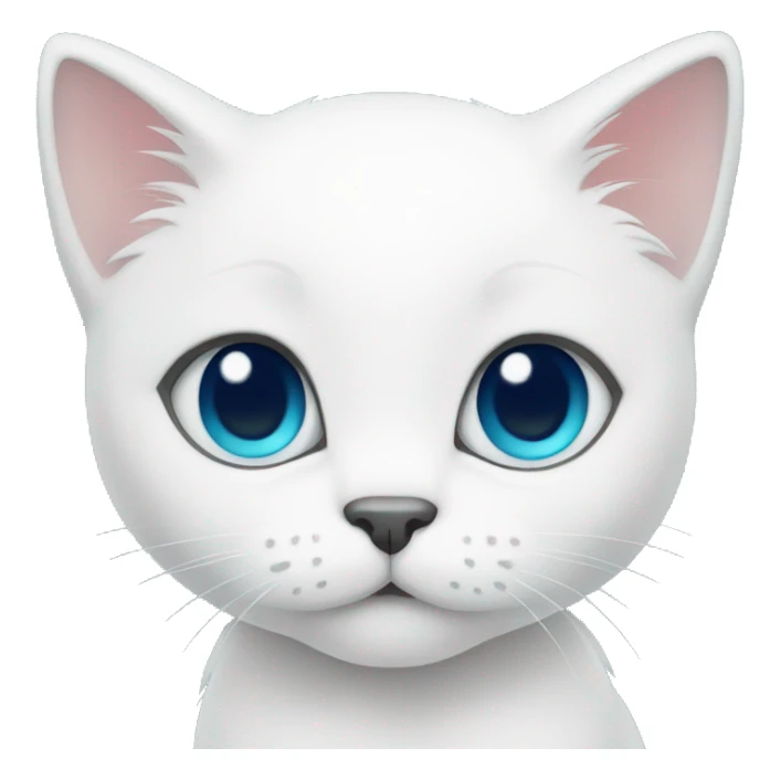 a white kitten with different eyes, one blue and the other dark green sticker
