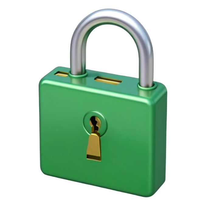 Generate an emoji of a green card locked by a padlock. sticker