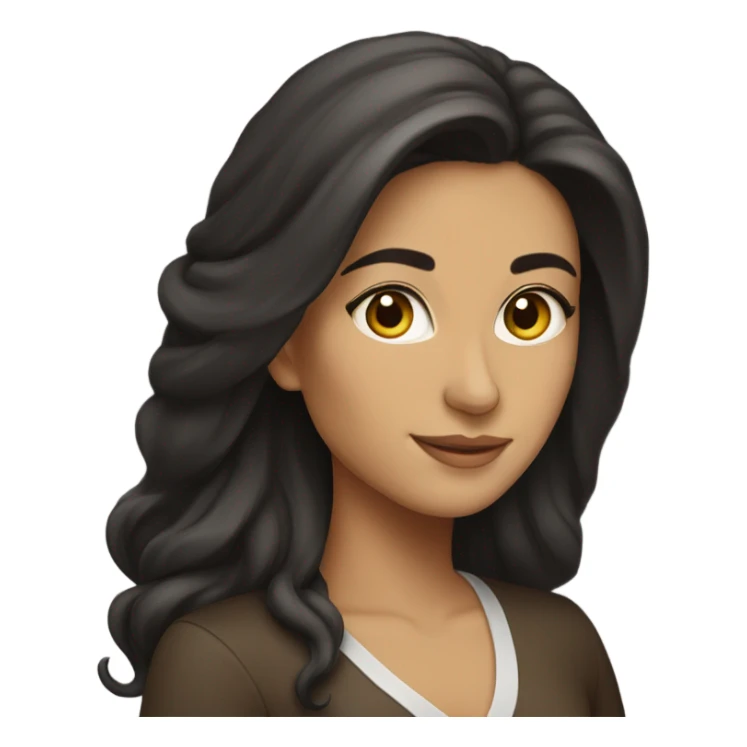 Persian woman with long dark brown hair sticker