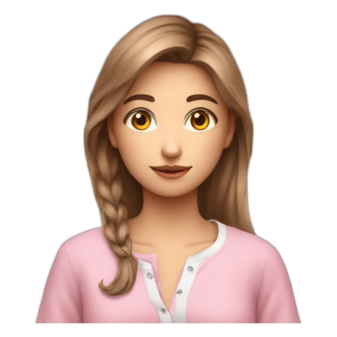 Un adolescent avec un regard amical et une chemise rose sticker