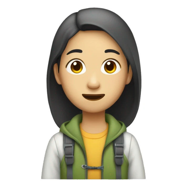 an adult asian camper sticker