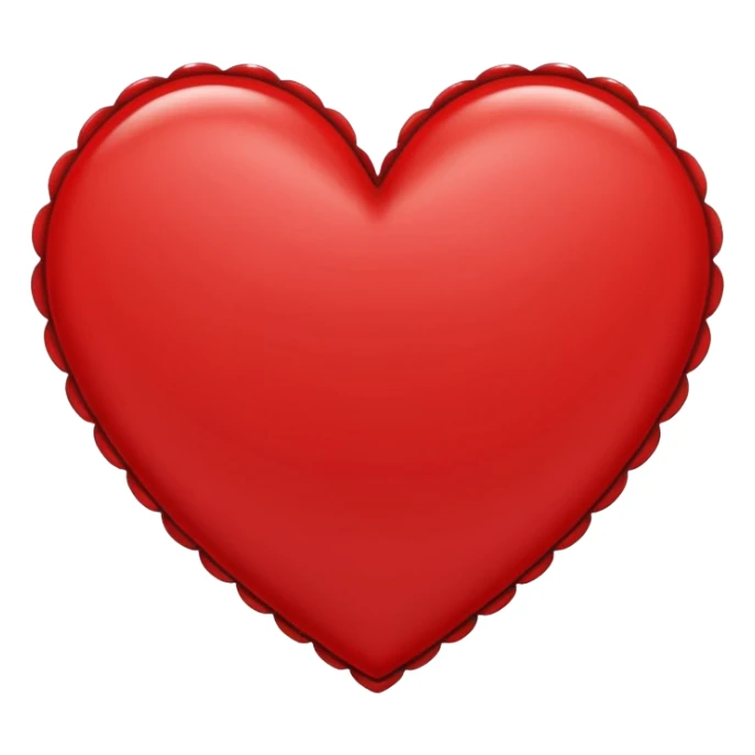 heart with a scalloped double outline sticker