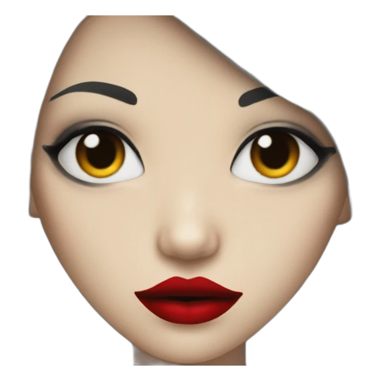 Vampire girl with red lips and black hair sticker