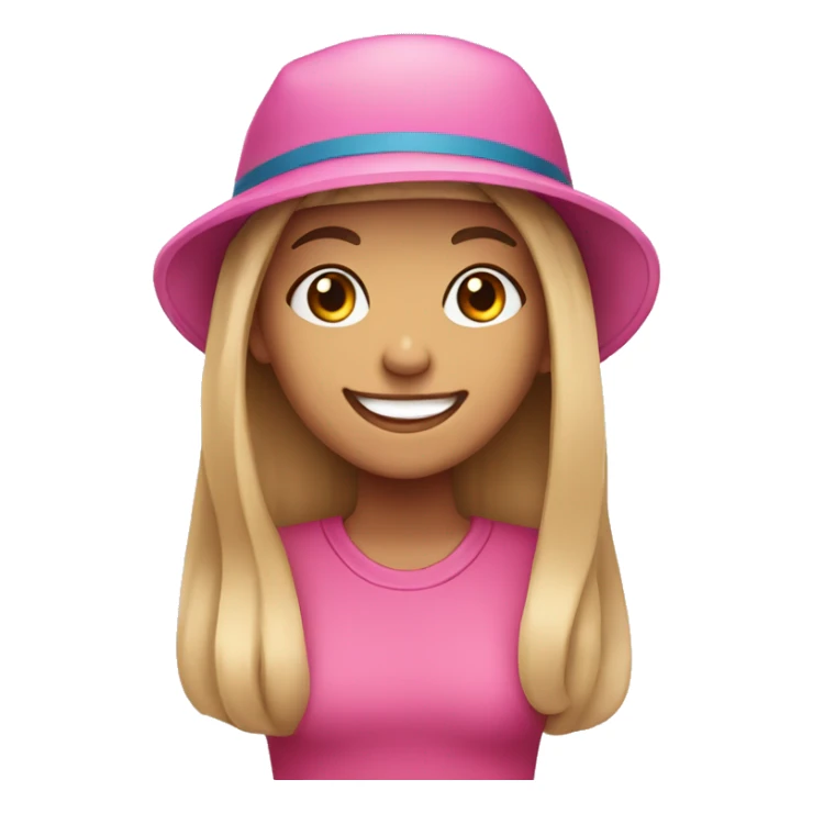 smiling girl in pink hat sticker