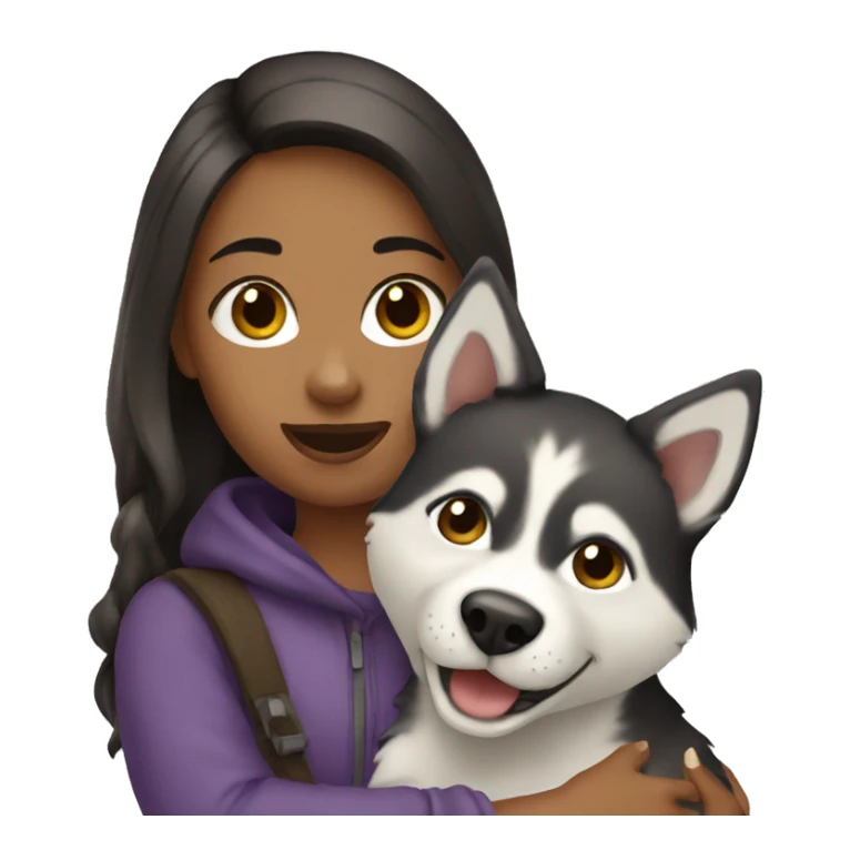 Girl holding a husky sticker