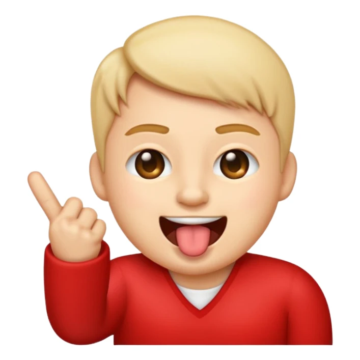 Orta parmak çeken göz kirpmis dilini çıkaran emoji sticker