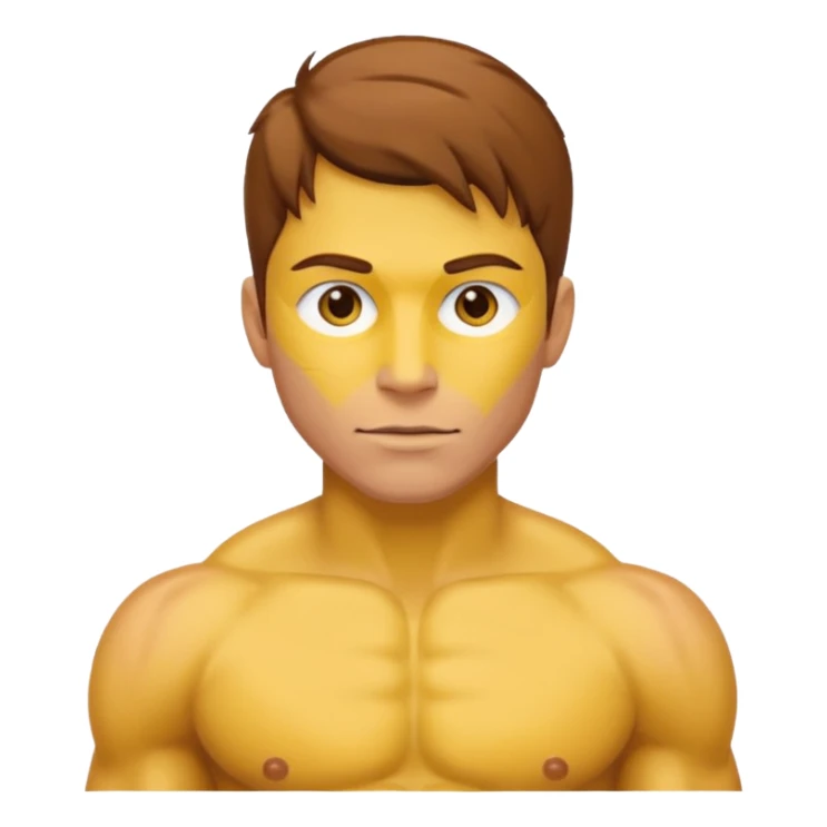 Male core muscles yellow default skin and hair sticker