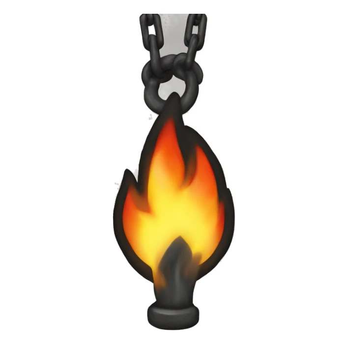 a chain that holds the flame of a fire on a leash sticker