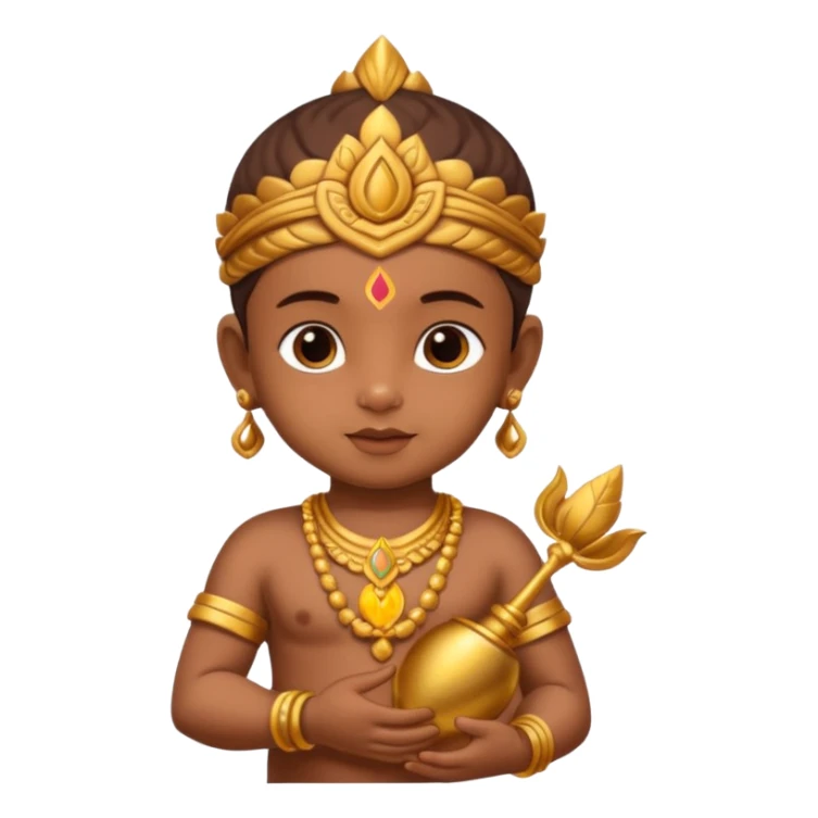 Cute baby murugan with vel and mayil sticker