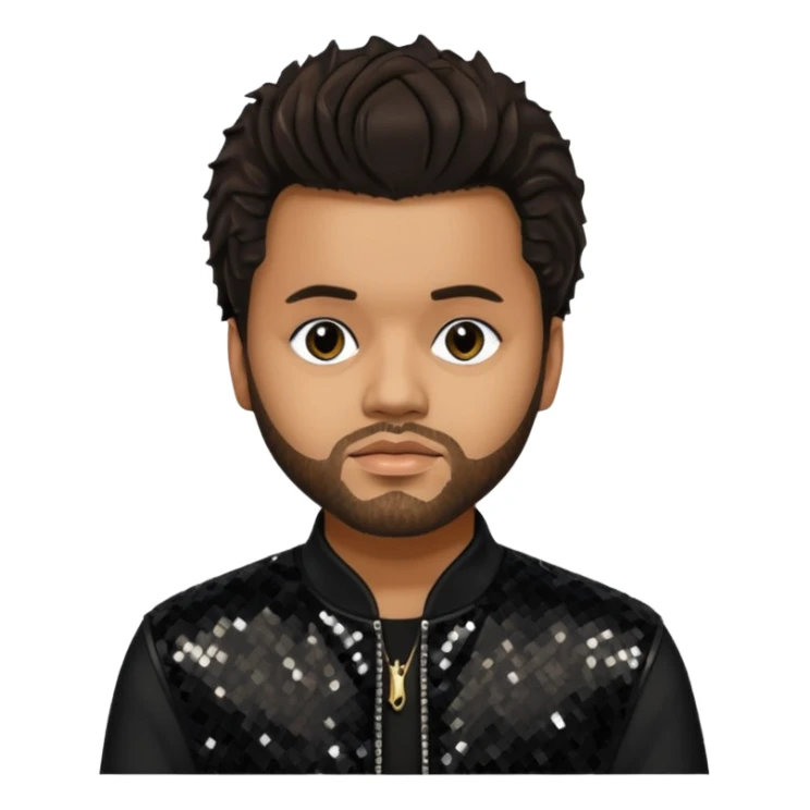 The Weeknd with Dark Brown Hair, Black Sequin Outfit sticker