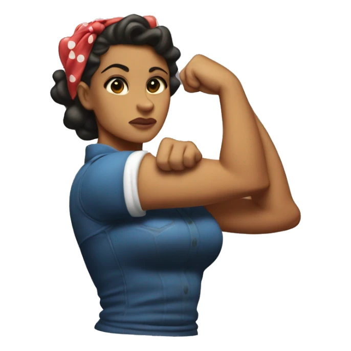 lightskin Rosie the Riveter shows biceps sticker