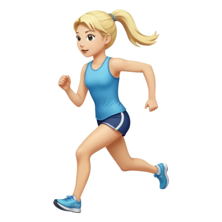 Blonde girl with ponytail running sticker