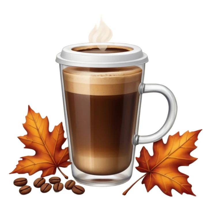 glass of coffee autumn sticker