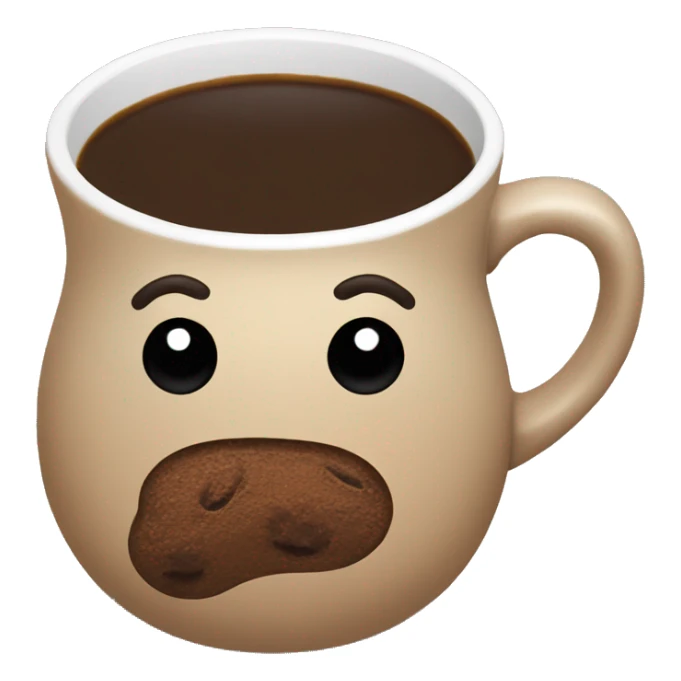 cofee mug with shape of poop sticker