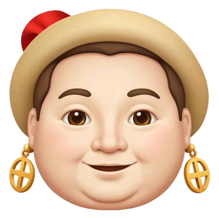 happy fat face with Italian symbols sticker
