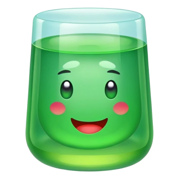 Green gelatin emoji sticker