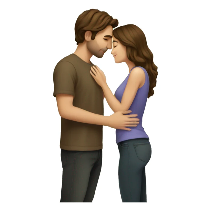 romantic outdoor couple kiss,, he has Brown Hair  sticker