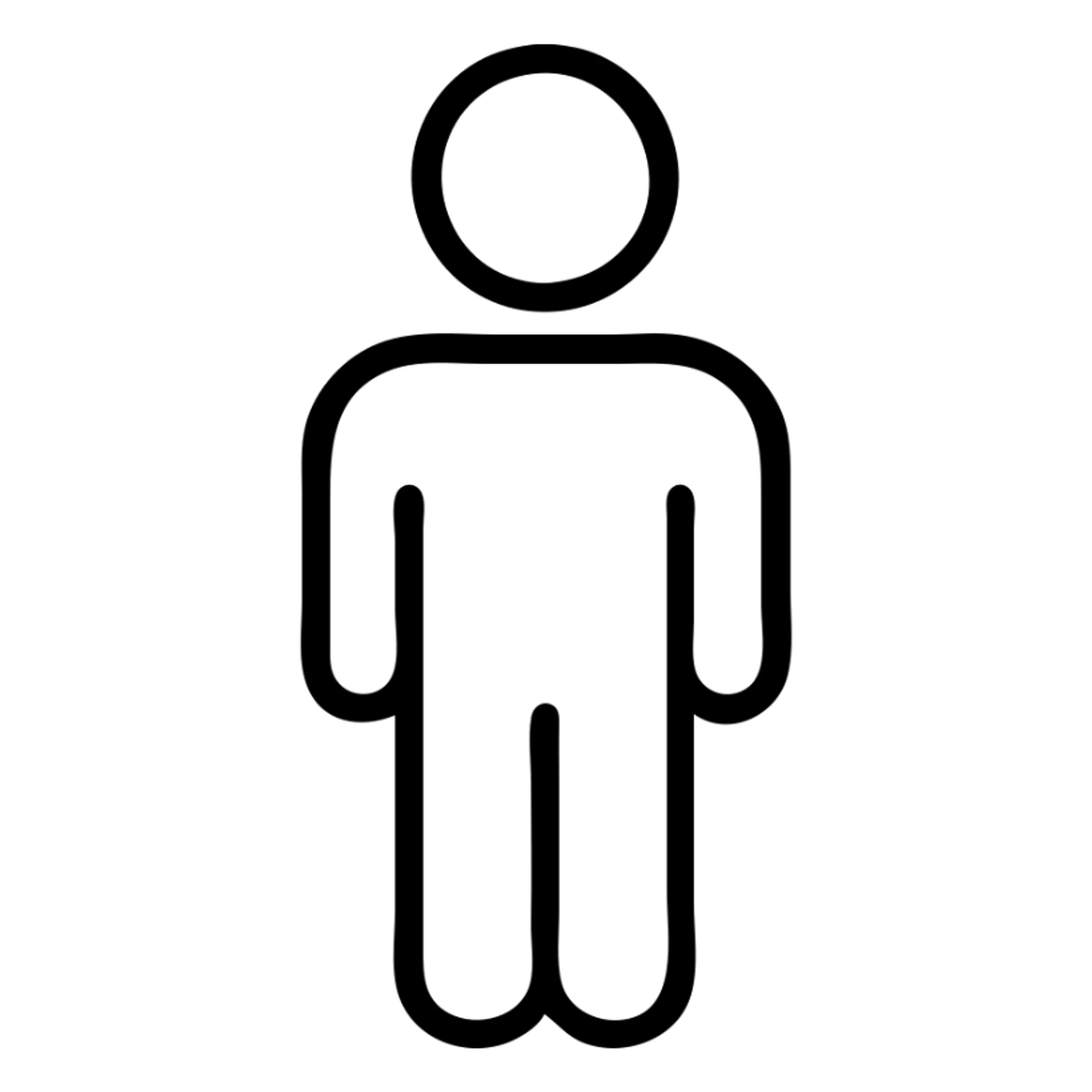 Simple person icon, minimalist human figure sticker