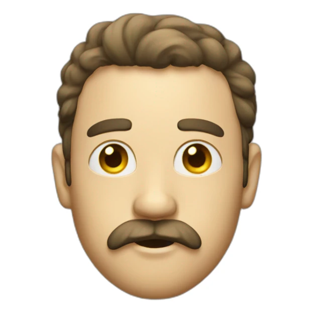 A man with a light mustache with hairs under his mouth sticker