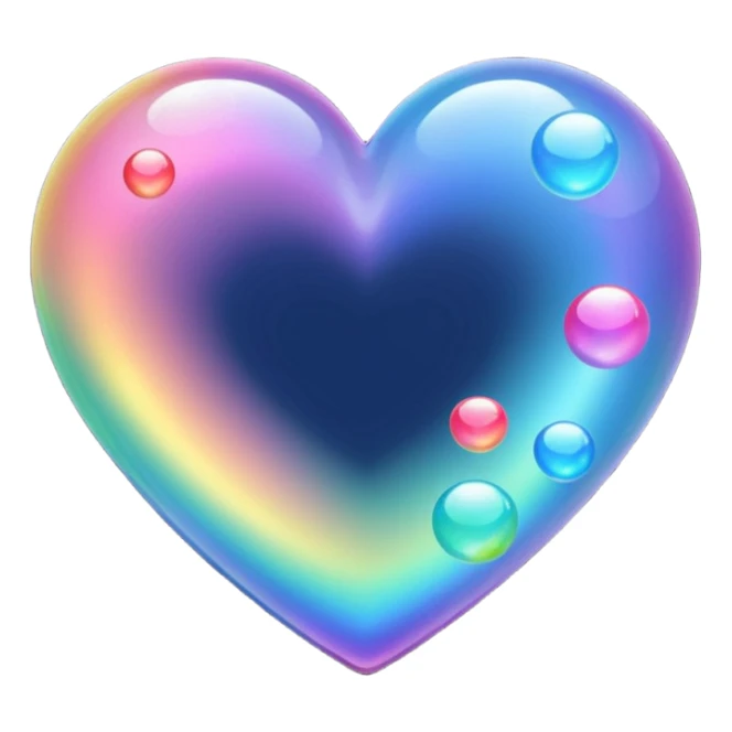 trail of bubbles no faces in heart  sticker