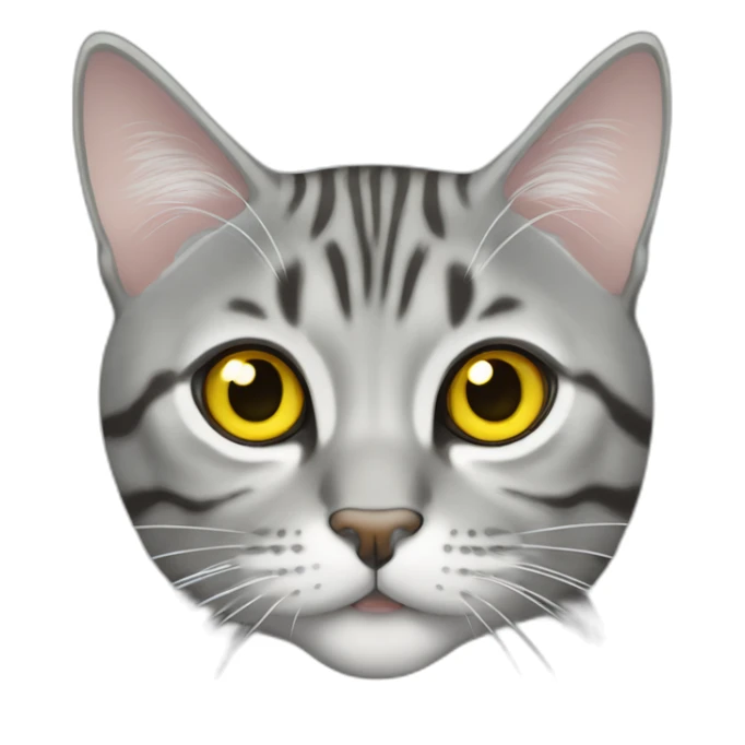 Silver tabby Scottish straight cat with yellow eyes sticker