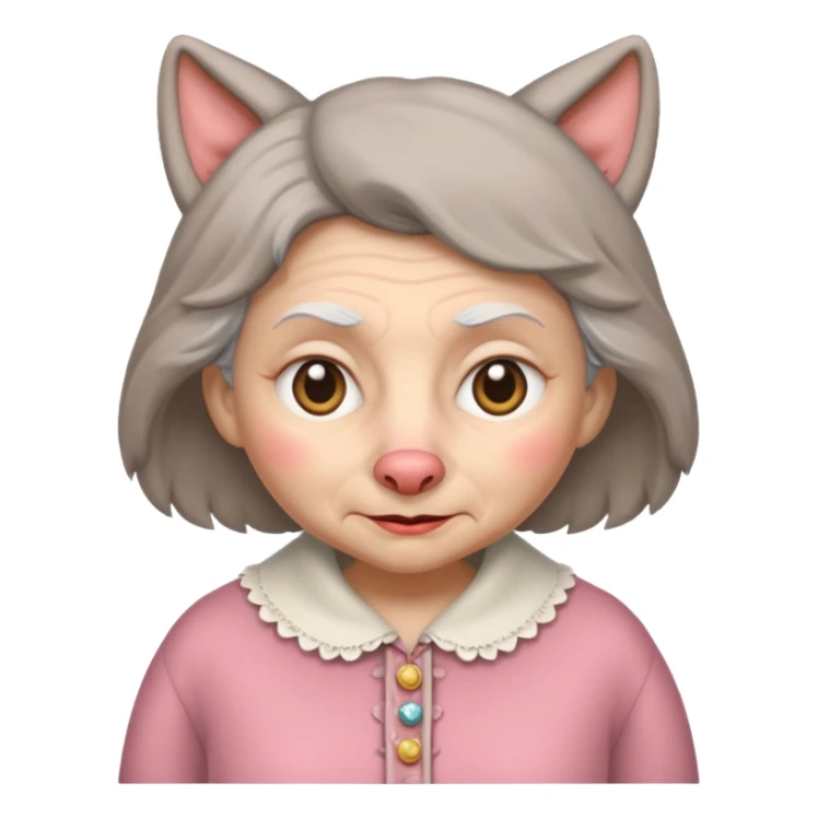 The big bad wolf put on Grandma's clothes and disguised itself as a human. sticker