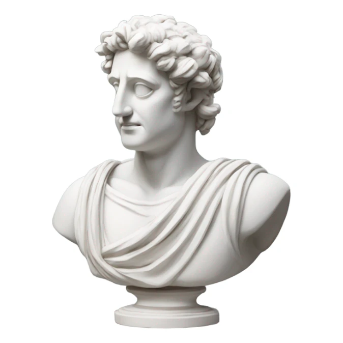 Ancient greek realistic white heart sculpture  sticker