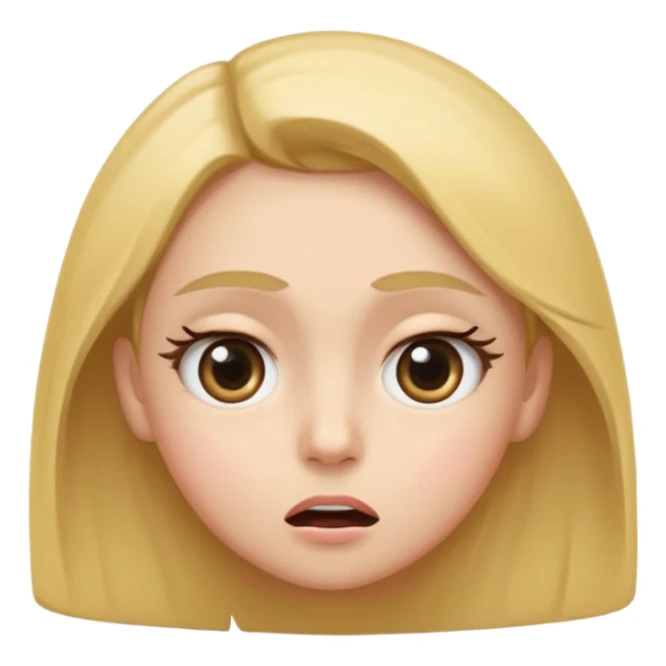 Face looking to the side with wide eyes and low mouth with raised eyebrows (the viral face for this is a bad idea, but we’re totally gonna do it together anyway) make it a girl and make them tilting their head to the side, looking at me with side eyes and mouth closed sticker