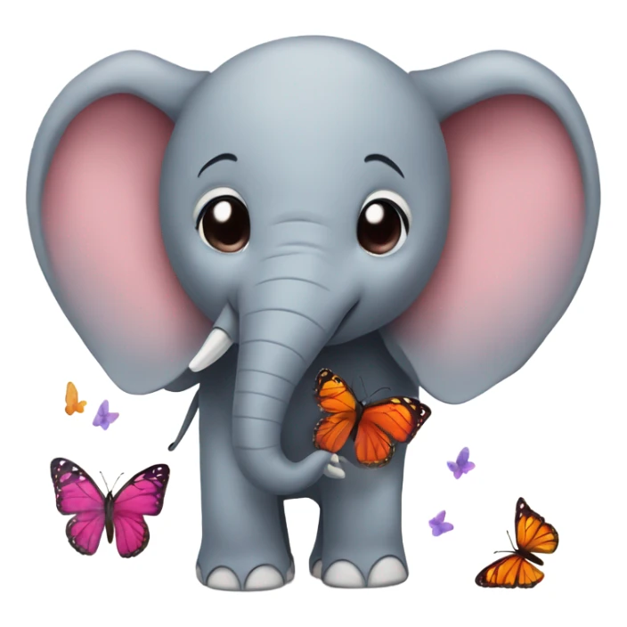 Elephant with butterfly wings and loves to paint  sticker