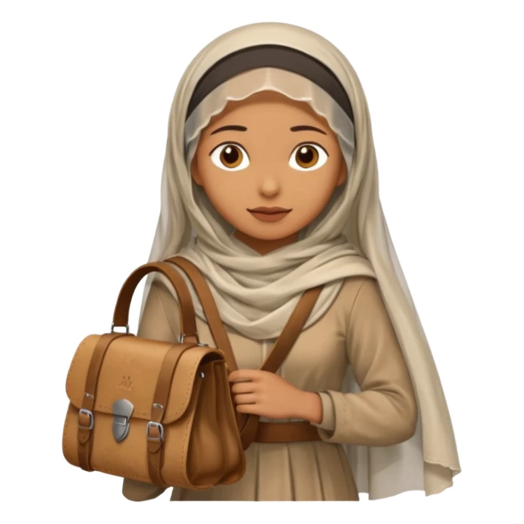 Woman + veil + satchel,Desert Nomads. sticker