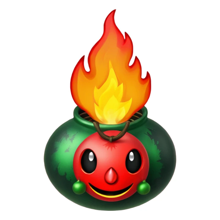 Can you make Christmas decorations cooperative with fire and have the text pyromaniacs  sticker