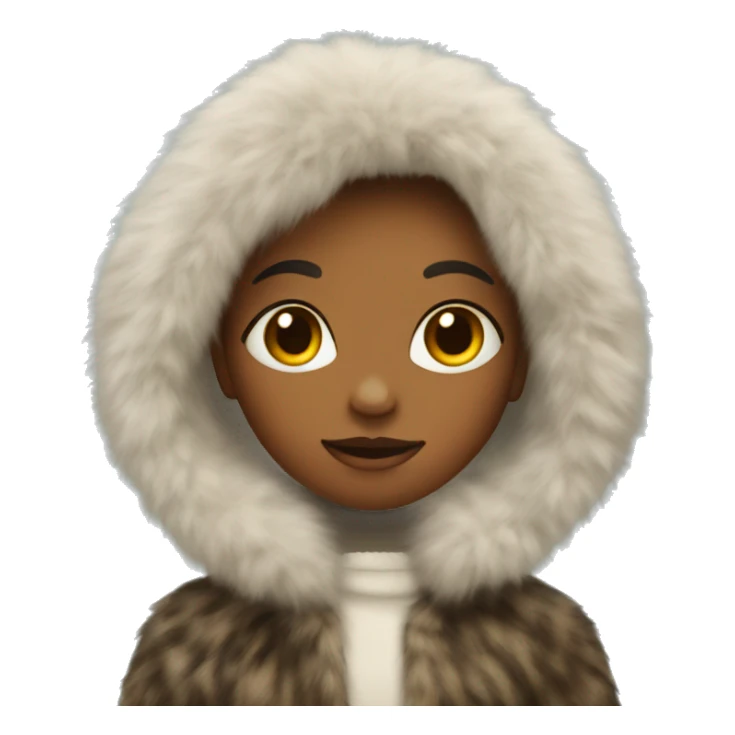 Girl in a fur coat sticker