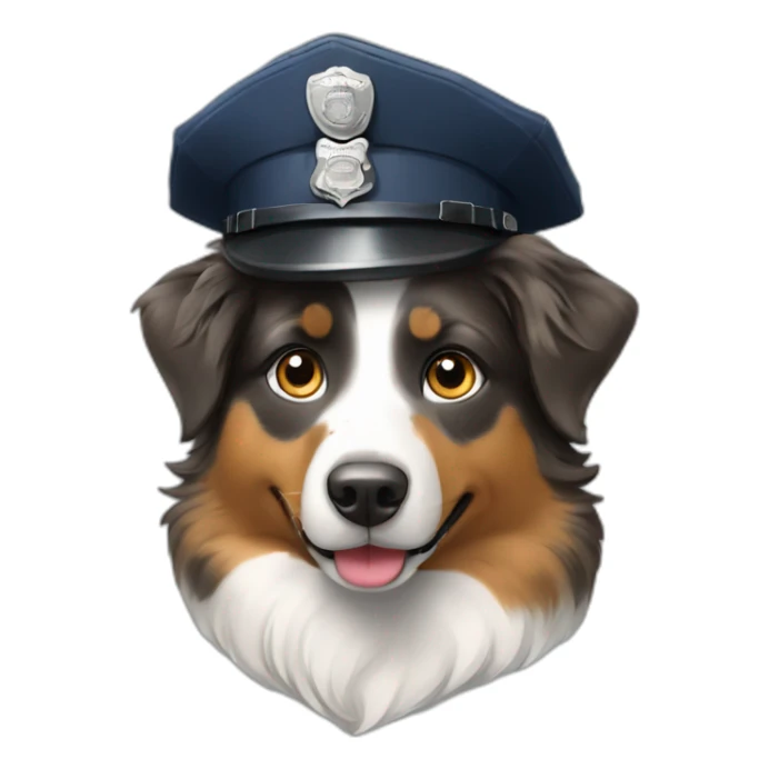 australian Shepherd in Police Uniform sticker