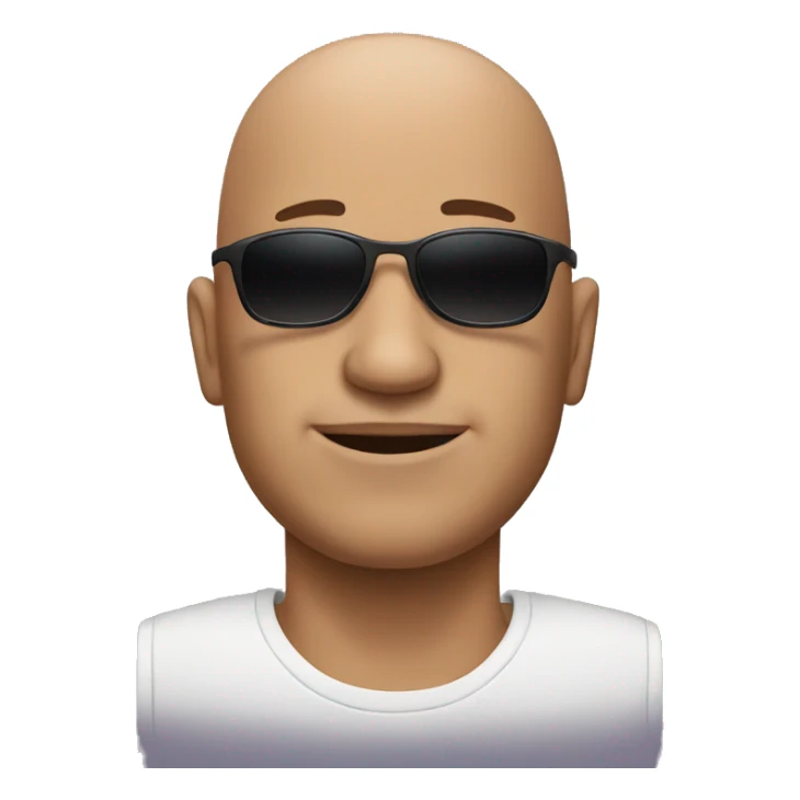 bald man with sunglasses sticker