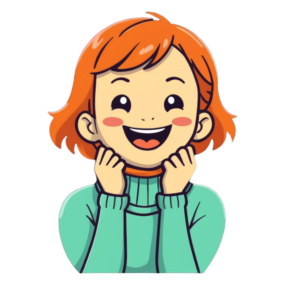 Angry girl, choking her neck, laughing sticker