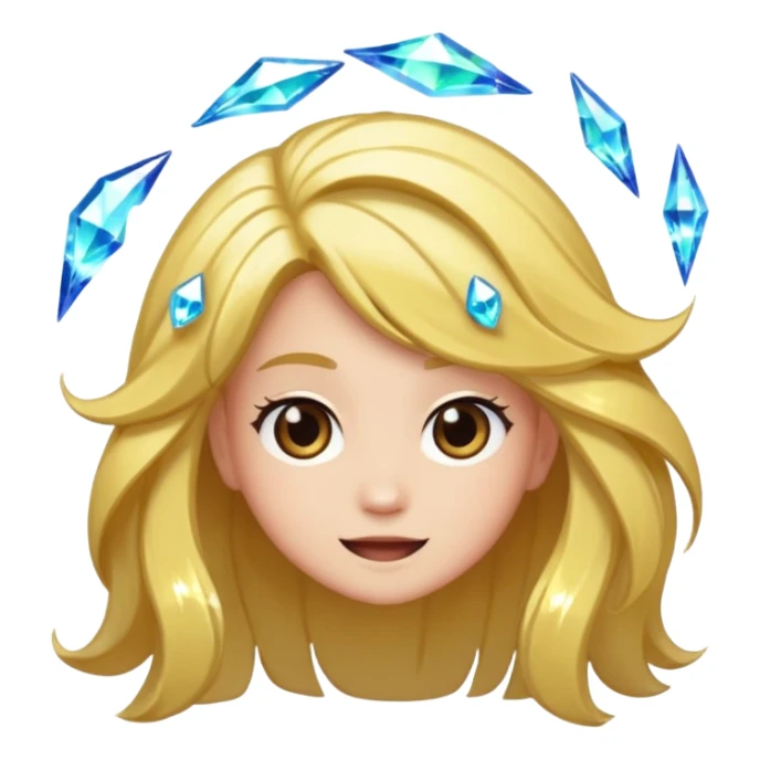 crystal forest character hair flip with sparkle trail sticker