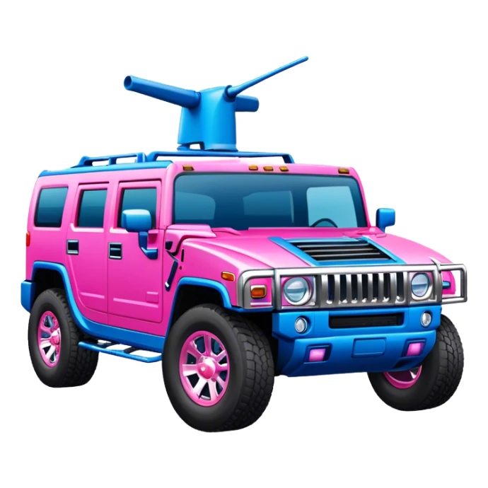 Blue and pink hummer car sticker