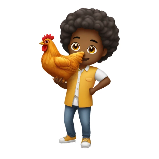 Africain qui mange du poulet frit sticker