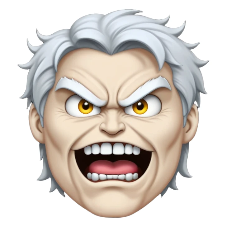 Scribbly super idol drawing with super idol having a monster angry face but the mouth is so scribbly that you can only see 2 of his upper teeth and the background is pitch black and super idol is a grayish white color sticker