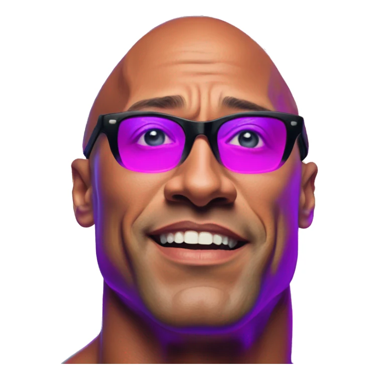 Synthwave The Rock in flubber style, oil paint, epic eyes, intricate lips, exquisite pose, beautiful, desirable, logical, Midsommar  sticker