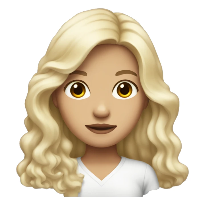 half Indonesian half white girl with long wavy hair  sticker