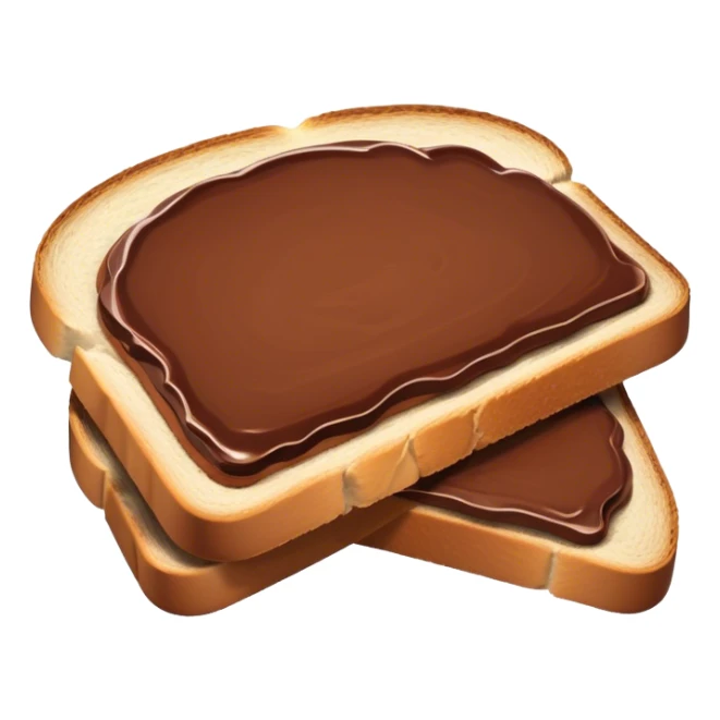 slice of bread with a spread of nutella sticker