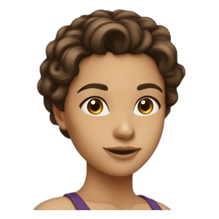 brunette,-hazel-eyed,-with-beautiful-hair, -looks left sticker