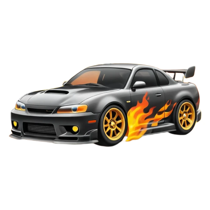 drifting car with tires smoke sticker