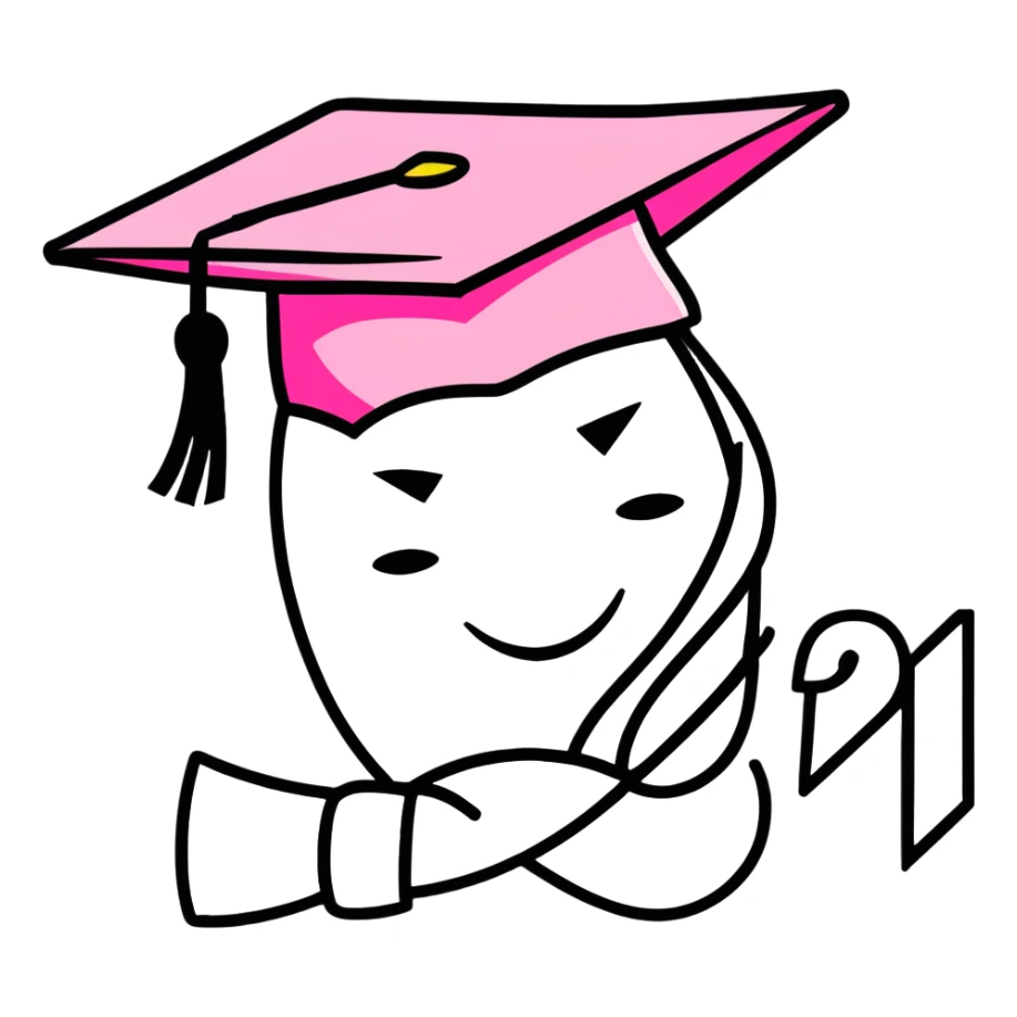 Class of 2025 in pink with graduation hat sticker