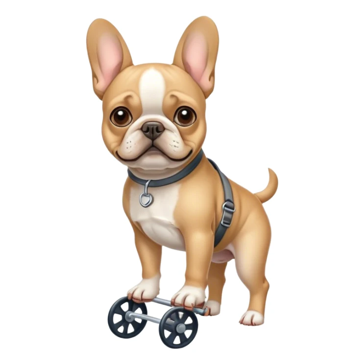 French bulldog in crutches  sticker