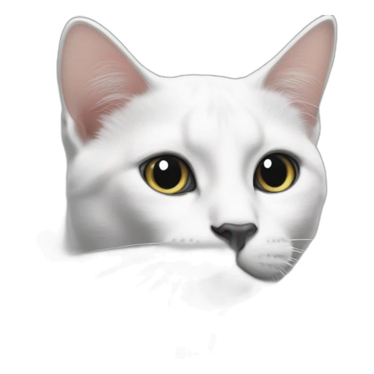 Black and white Cat with black spot near the nose sticker