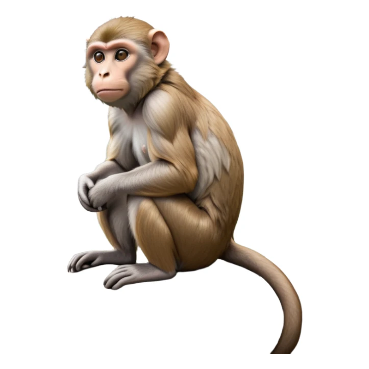 cinematic-macaque-realistic-full-body-sitting-emoji,-compact-muscular-frame-poised-on-a-rocky-outcrop,-short-curled-tail-resting-behind,-head-tilted-dramatically,-thick-dense-fur-in-warm-shades-of-brown-and-grey,-expressive-eyes-filled-with sticker